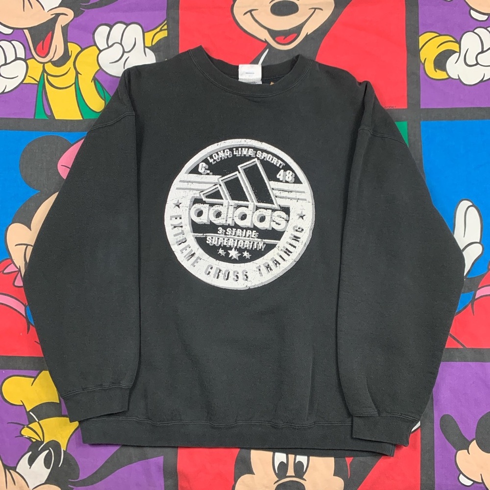 Vintage 00s Adidas Crewneck Black